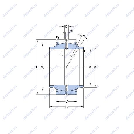 Подшипник GEM 20 ESX-2LS чертеж