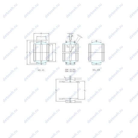 Подшипник GEM25ES-2LS чертеж
