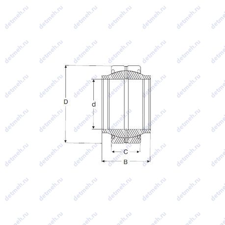 Подшипник GEM 35 ES-2RS чертеж