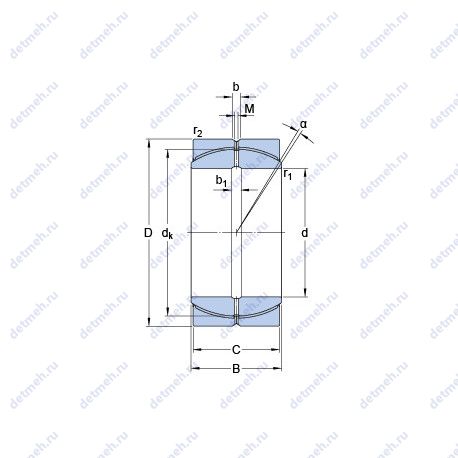 Подшипник GEP 140 FS чертеж