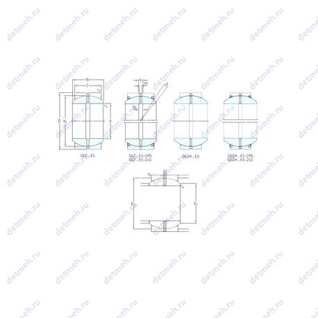Подшипник GEZ 212 ES чертеж