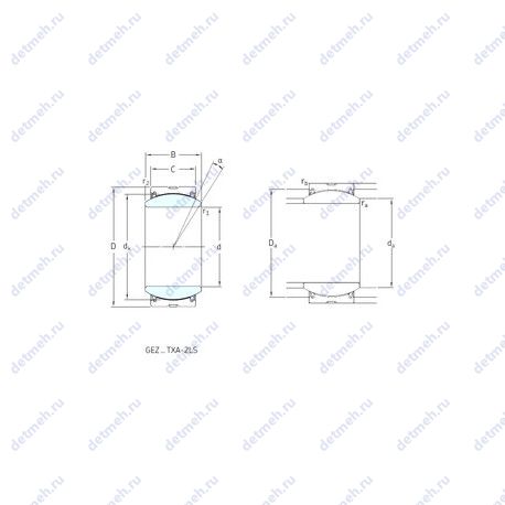 Подшипник GEZ 212 TXE-2LS чертеж