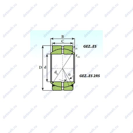 Подшипник GEZ 47 ES чертеж
