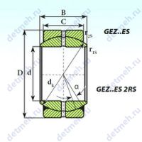 Чертеж подшипника GEZ 47 ES