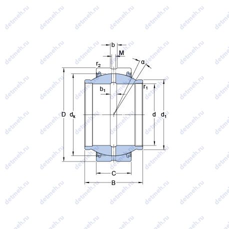 Подшипник GEZM 106 ESX-2LS чертеж