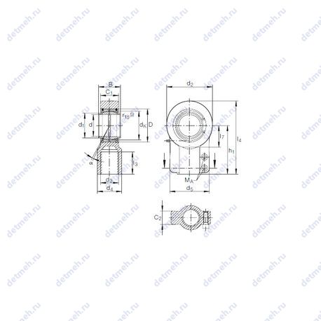 Подшипник GIHNRK 100 LO чертеж