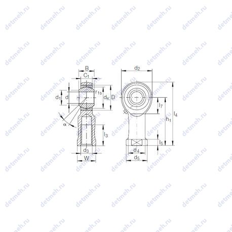 Подшипник GIKFR 30 PB чертеж