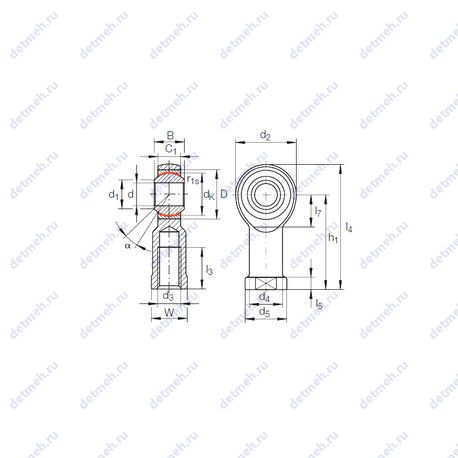 Подшипник GIPR 16 PW чертеж