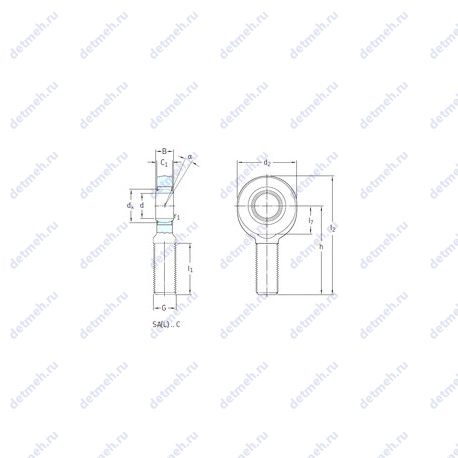Подшипник SAL12C чертеж
