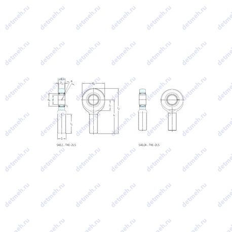 Подшипник SALA40TXE-2LS чертеж