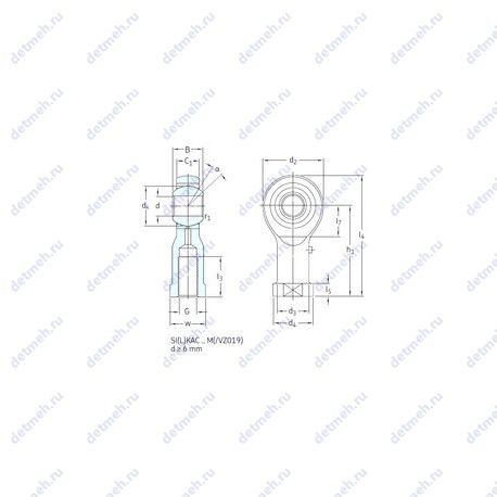 Подшипник SIKAC16M/VZ019 чертеж