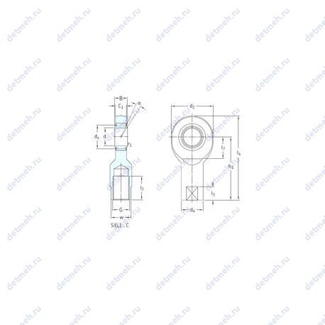 Подшипник SIL20C чертеж