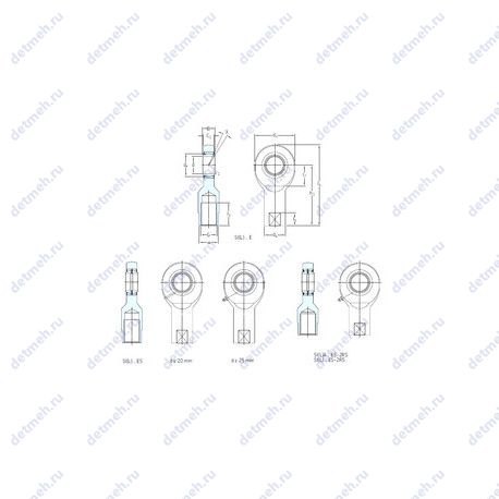 Подшипник SIL40ES-2RS чертеж