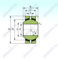 Чертеж подшипника SSR 12