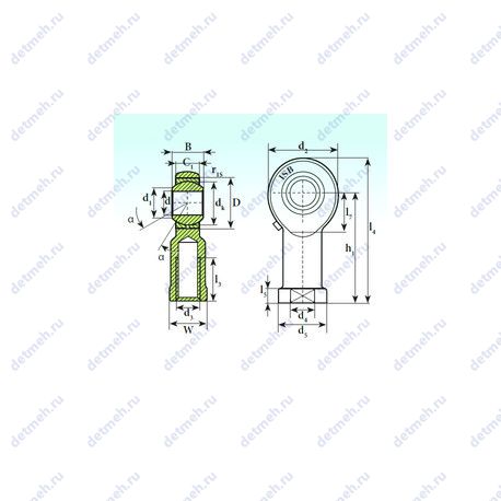 Подшипник TSF 12 чертеж