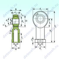 Чертеж подшипника TSF 6 C