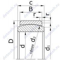 Чертеж подшипника 2Ш25