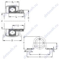 Чертеж подшипника PB 12