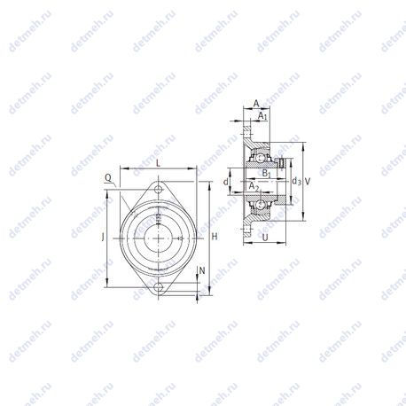 Подшипник RCJT35-FA164 чертеж