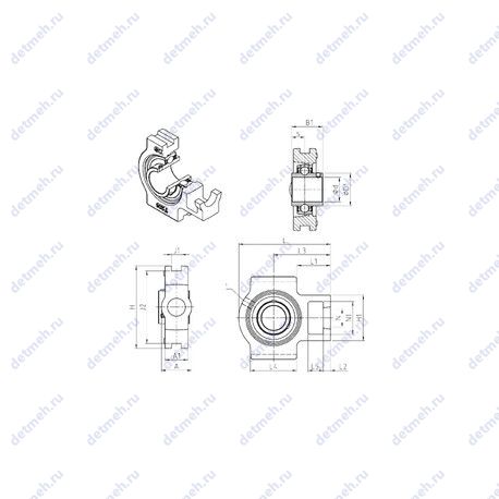 Подшипник UCT 210 чертеж