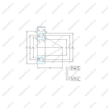 Подшипник BS 220 7P62U чертеж