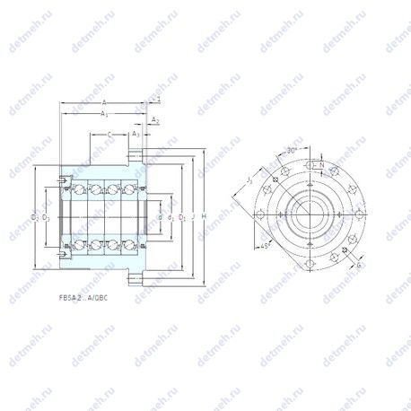 Подшипник BSQU 250/1 TDT чертеж