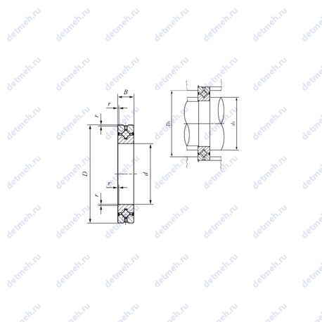 Подшипник CRBH 208 A UU чертеж