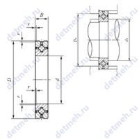 Чертеж подшипника CRBH 208 A UU