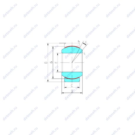 Подшипник GE17ET-2RS чертеж