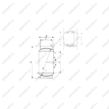 Подшипник GE 25EC чертеж