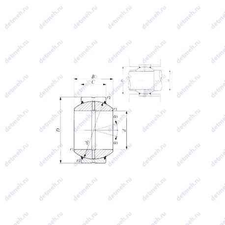 Подшипник GE 30GS-2RS чертеж