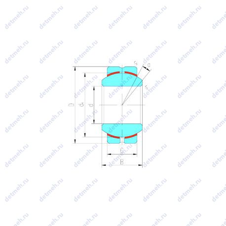 Подшипник GEBK28S чертеж