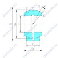 Чертеж подшипника GEF60ES