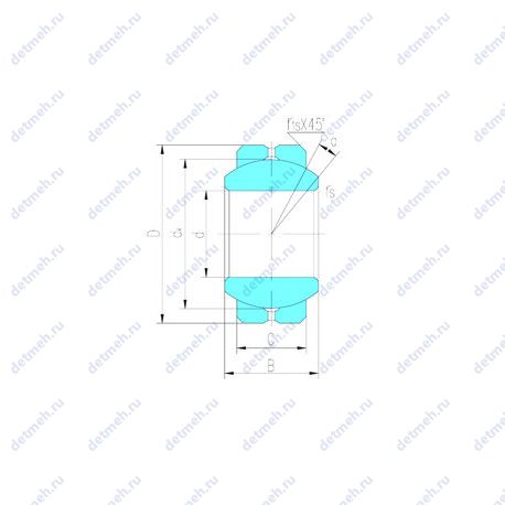 Подшипник GEFZ7S чертеж