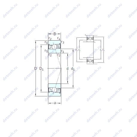 Подшипник HX100/S/NS 7CE1 чертеж