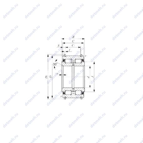 Подшипник NAS 5026UUNR чертеж