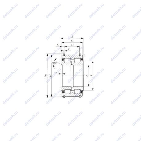 Подшипник NAS 5044UUNR чертеж