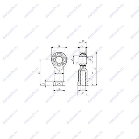 Подшипник PHS 22EC чертеж