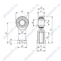 Чертеж подшипника PHS 22EC