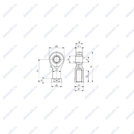 Подшипник PHSA 12 чертеж