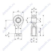 Чертеж подшипника PHSA 12
