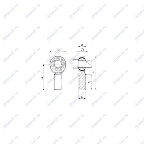 Подшипник POS 14EC чертеж