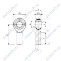 Чертеж подшипника POS 14EC