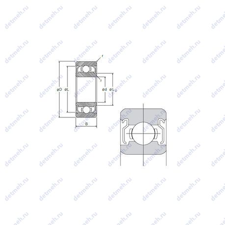 Подшипник R-2480KK чертеж