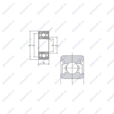 Подшипник R-720ZZY03 чертеж