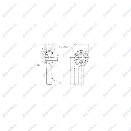 Подшипник RBT16E чертеж