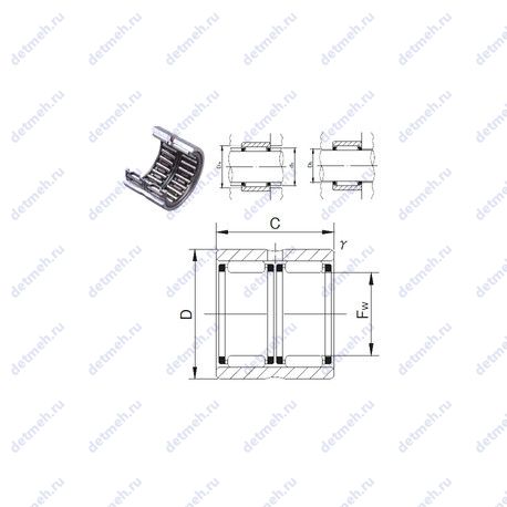 Подшипник RNAFW81620 чертеж