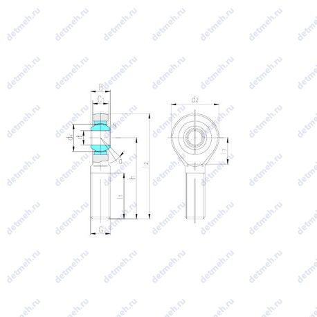 Подшипник SA50ET-2RS чертеж