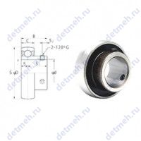 Чертеж подшипника SB207-22
