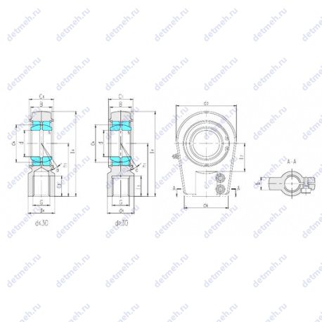 Подшипник SIA140ES чертеж